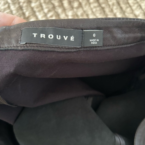 Nordstrom Trouvé leather black pencil skirt front-side zipper size 6 - Picture 7 of 7